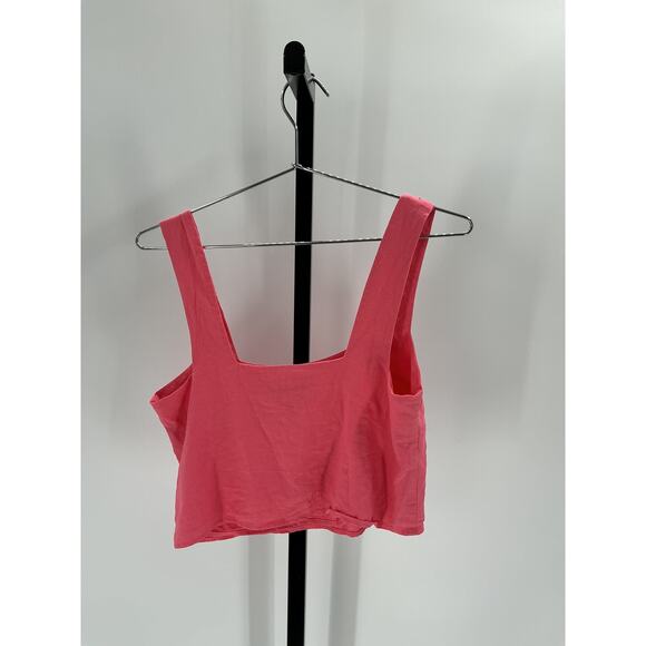 Show Me Your Mumu 'Tara' Pink Linen Crop Top Size XS - Picture 3 of 4